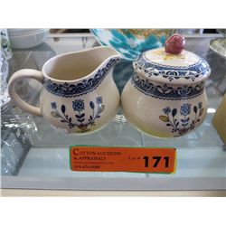 Hand painted cream & sugar