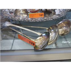 3 large silver plated ladles