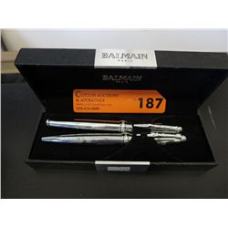 Pen set, new in box, by Balmain, Paris