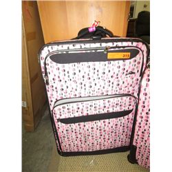 Signature brand pink luggage