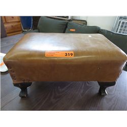 Petite footstool with wooden legs