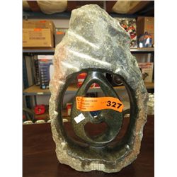 Carved soapstone statue 13" x 9"