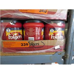 Flat of Folgers Classic Roast ground coffee