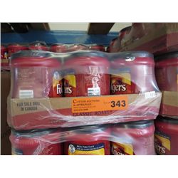 Flat of Folgers Classic Roast ground coffee