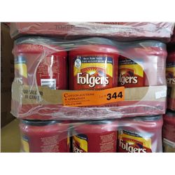 Flat of Folgers Classic Roast ground coffee