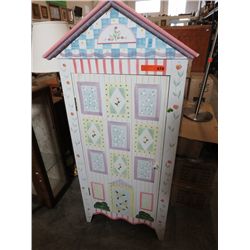 Painted one door cabinet 24" x 12" x 58"