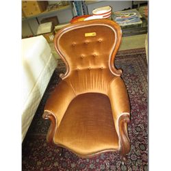 Victorian parlour chair with caster front legs