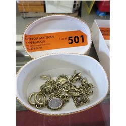 Bronze charm bracelet and box