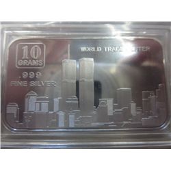 .999 solid silver World Trade Center art bar