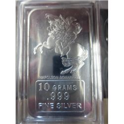 .999 solid silver "Napolean" art bar