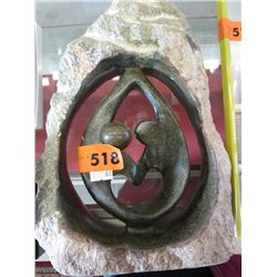 Carved stone statue 12" x 7.5"