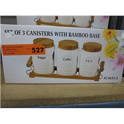 4 x 3 piece canister sets with bamboo base