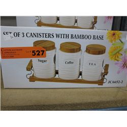 4 x 3 piece canister sets with bamboo base