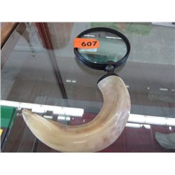Horn handled magnifying glass