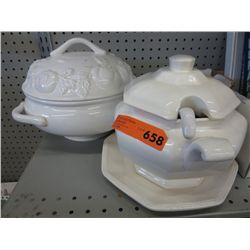 Two stoneware tureens, like new