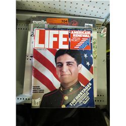 Assortment of record albums & Life magazines