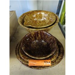 6 pcs. Bennington style spongeware  pottery