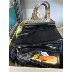 Box of purses, some leather