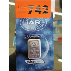 Turkish mint certified silver bar, serial number