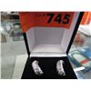 Image 1 : .925 Silver & diamond earrings NIB