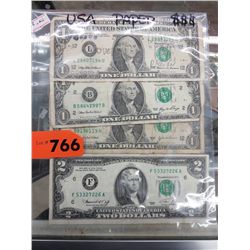 4 US circulated currency