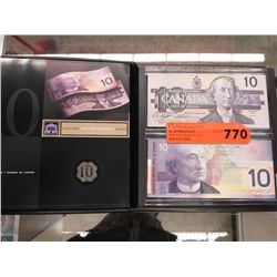 Bank of Canada Dual Series Collector set $10 bills