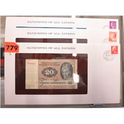 3 Bank Notes of All Nations