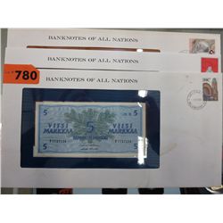 3 Bank Notes of All Nations