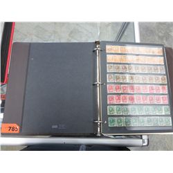 Canadian cancelled stamps in binder - 1930's