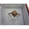 Image 1 : Rare red diamond cluster ring in sterling silver
