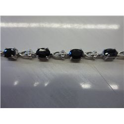 .925 silver sapphire tennis bracelet