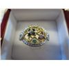 Image 1 : Ruby, emerald & sapphire gold clad ring