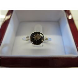 Brown topaz & diamond dinner ring.