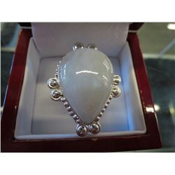 Large moonstone sterling silver ring