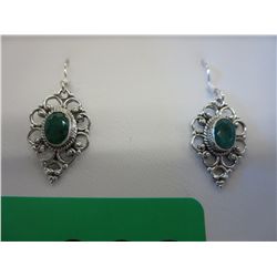 New sterling silver emerald earrings