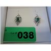 Image 2 : New sterling silver emerald earrings