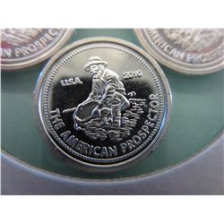4 x .999 silver prospector's coins, tax exempt