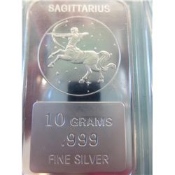 .999 solid silver Sagittarius art bar