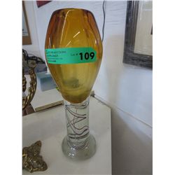 Vintage blown glass art vase