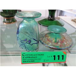Two pieces of art glass
