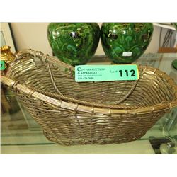 Vintage brass basketry wine stand