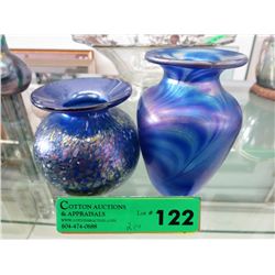 Two pieces of hand made art glass