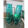 Image 1 : 2 Vintage Riihimaki turquoise glass vases