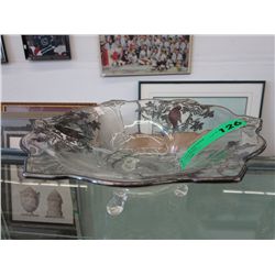 Vintage silver overlay footed bowl