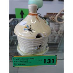 Crown Devon lidded honey pot