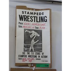 Vintage 80's Stampede Wrestling promo poster