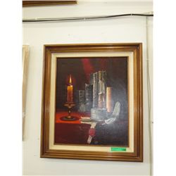 Still life painting on canvas