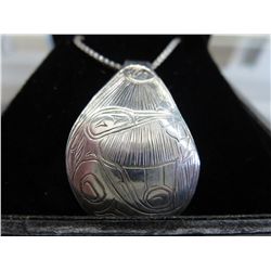 Hummingbird & Sun design pendant  & box chain
