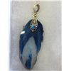 Image 1 : Free form blue agate slice pendant