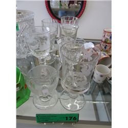 8 vintage & antique goblets